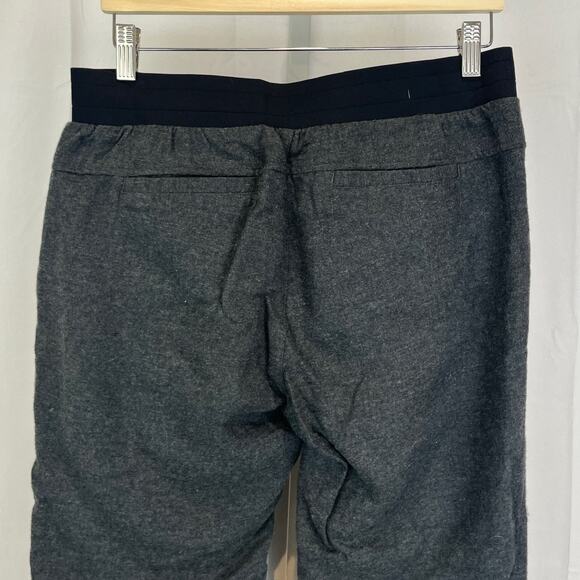 LOLE Lolë Size M Nessy Pintuck Pants Pull On Zip Ankle Cotton Flannel Black Gray - Picture 5 of 10